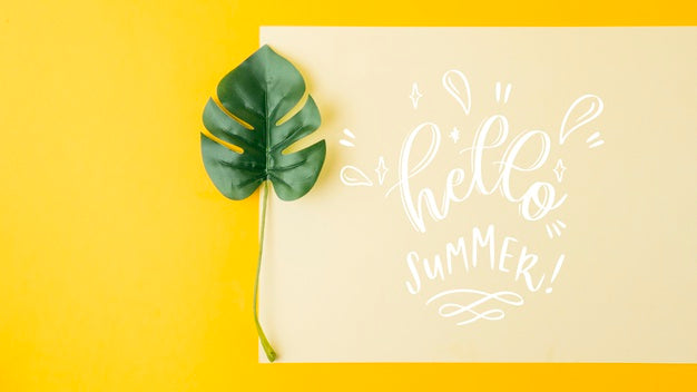 Flat Lay Card Mockup For Summer Concepts Psd