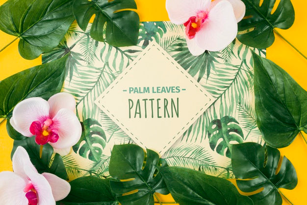 Flat Lay Card Mockup For Summer Concepts Psd