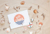 Flat Lay Card Or Paper Mockup With Summer Elements Psd