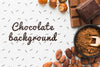 Flat Lay Chocolate Background Mock-Up Psd