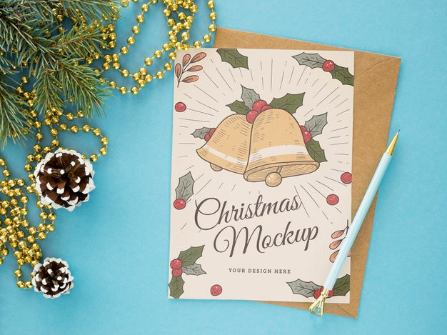 Flat Lay Christmas Eve Assortment Mock-Up Psd