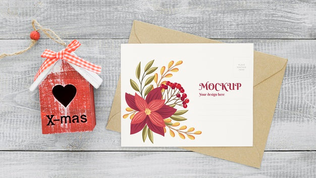 Flat Lay Christmas Eve Assortment Psd