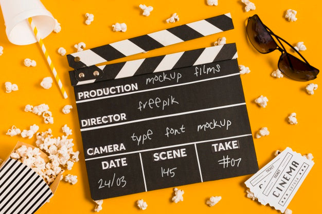 Flat Lay Cinema Assortment Psd