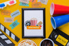 Flat Lay Cinema Concept With Tickets Psd