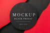 Flat Lay Circular Mock-Up Black Friday Psd