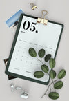 Flat Lay Clipboard Calendar Mock-Up Psd