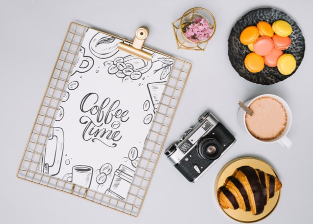 Flat Lay Clipboard Mockup Psd