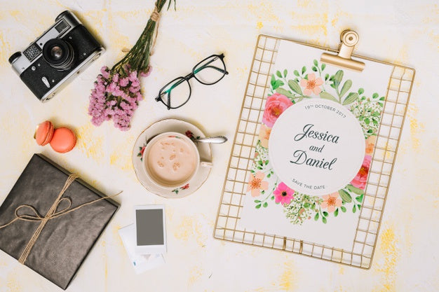 Flat Lay Clipboard Mockup Psd