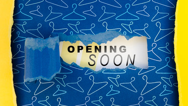 Flat Lay Clothing Store Opening Soon Mock-Up On Paper Psd