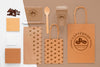 Flat Lay Coffee Beans And Branding Items Psd