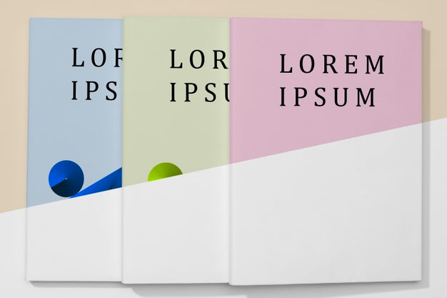 Flat Lay Colorful Books Mock-Up Psd