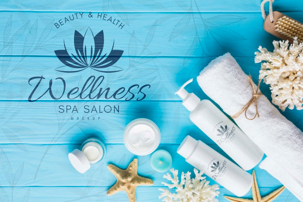 Flat Lay Composition Mock-Up With Spa Elements Psd