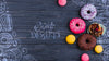 Flat Lay Composition Of Donuts Psd