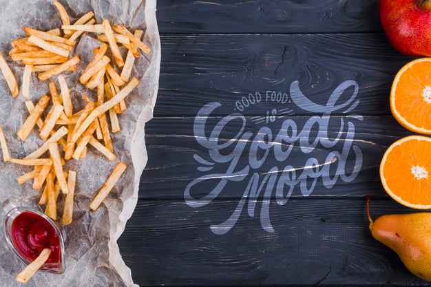 Flat Lay Composition Of Healthy And Unhealthy Food Psd