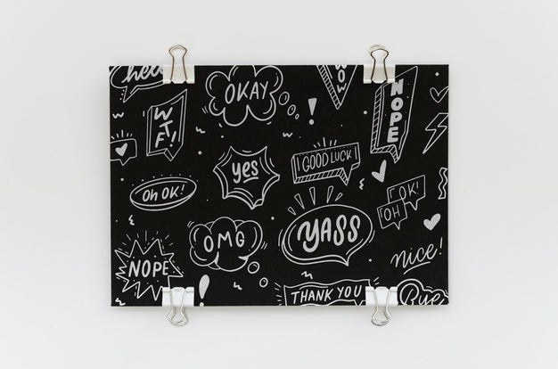 Flat Lay Composition With Black Card Mock-Up Psd