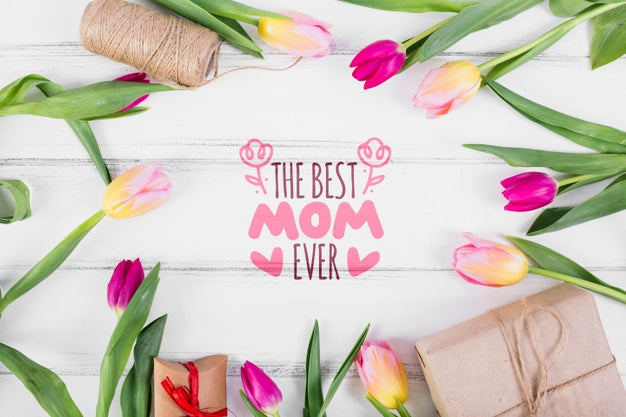 Flat Lay Copyspace Mockup For Easter Psd