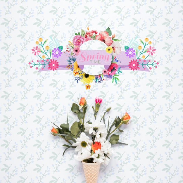 Flat Lay Copyspace Mockup For Spring Psd