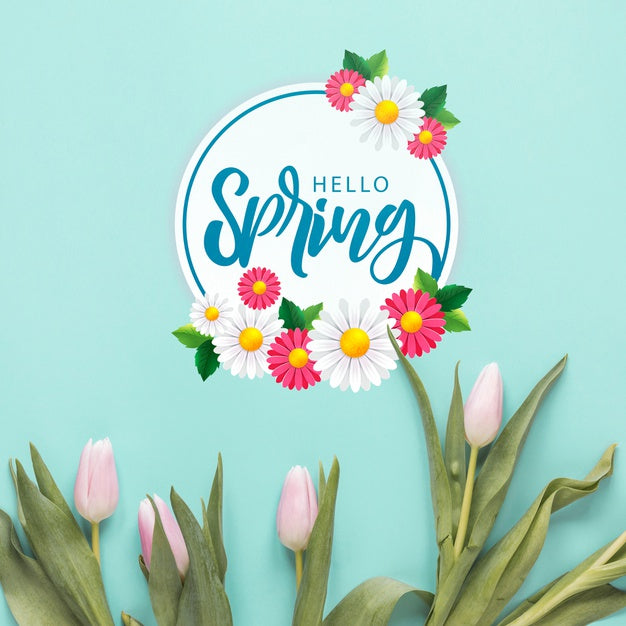 Flat Lay Copyspace Mockup For Spring Psd