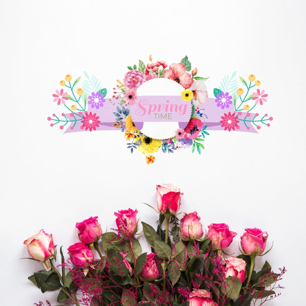 Flat Lay Copyspace Mockup For Spring Psd