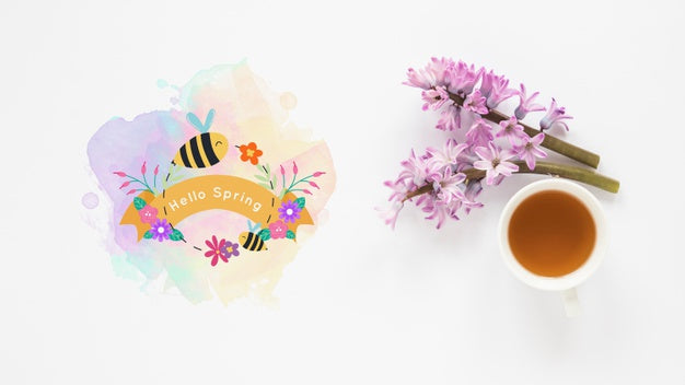 Flat Lay Copyspace Mockup For Spring Psd