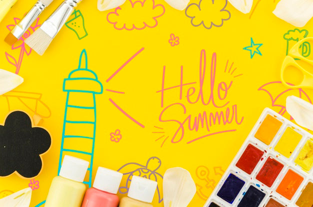 Flat Lay Copyspace Mockup For Summer Concepts Psd