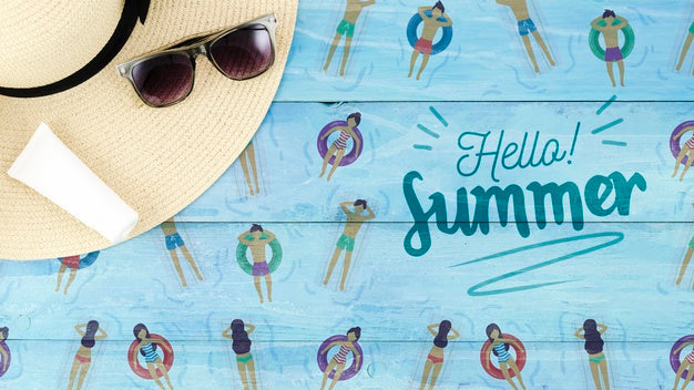 Flat Lay Copyspace Mockup For Summer Concepts Psd