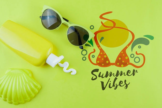 Flat Lay Copyspace Mockup For Summer Concepts Psd