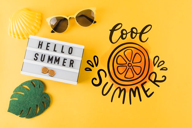 Flat Lay Copyspace Mockup For Summer Concepts Psd