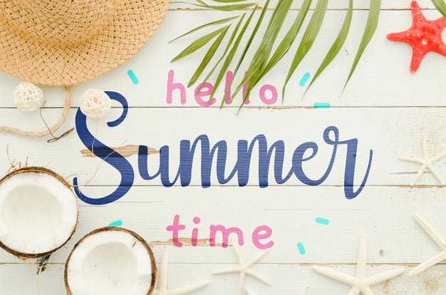 Flat Lay Copyspace Mockup For Summer Concepts Psd