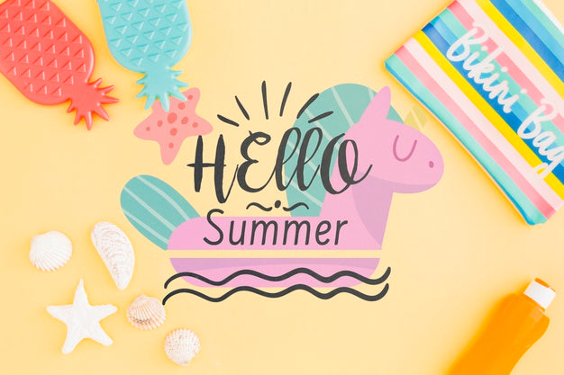 Flat Lay Copyspace Mockup For Summer Psd