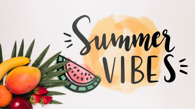 Flat Lay Copyspace Mockup With Fruits Psd