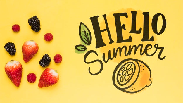 Flat Lay Copyspace Mockup With Fruits Psd