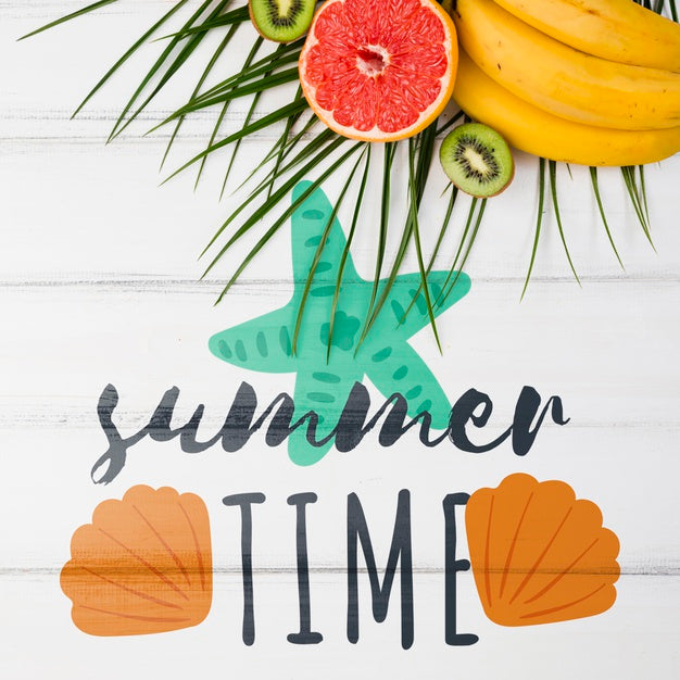 Flat Lay Copyspace Mockup With Summer Concept Psd