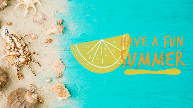 Flat Lay Copyspace Mockup With Summer Concept Psd