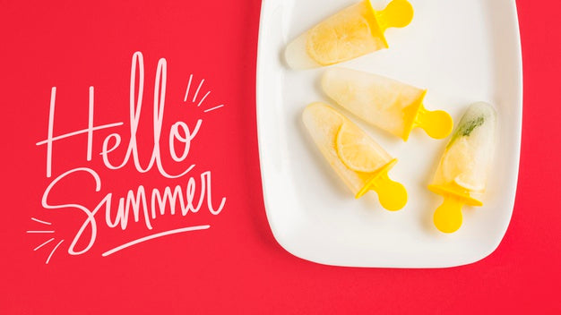 Flat Lay Copyspace Mockup With Summer Concept Psd