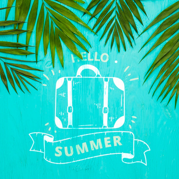 Flat Lay Copyspace Mockup With Summer Concept Psd