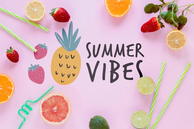 Flat Lay Copyspace Mockup With Summer Elements Psd