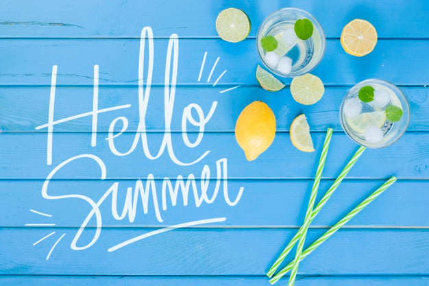 Flat Lay Copyspace Mockup With Summer Elements Psd