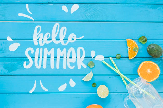 Flat Lay Copyspace Mockup With Summer Elements Psd