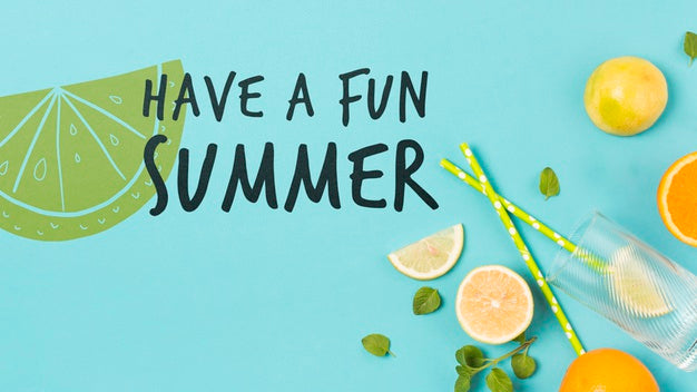 Flat Lay Copyspace Mockup With Summer Elements Psd