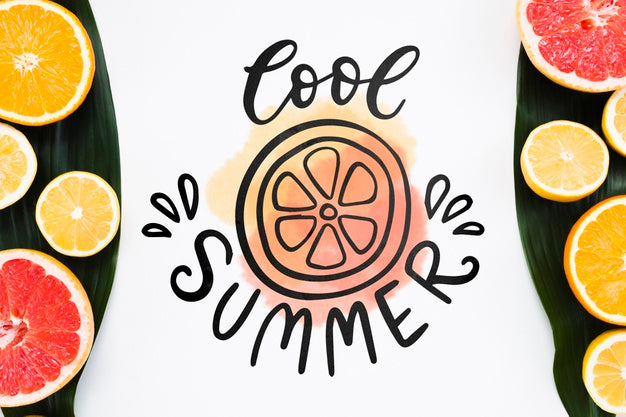 Flat Lay Copyspace Mockup With Summer Fruits Psd