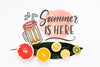 Flat Lay Copyspace Mockup With Summer Fruits Psd