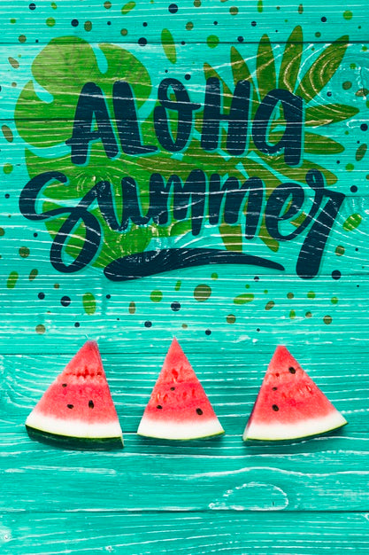 Flat Lay Copyspace Mockup With Summer Fruits Psd