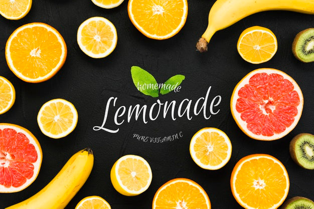 Flat Lay Copyspace Mockup With Summer Fruits Psd