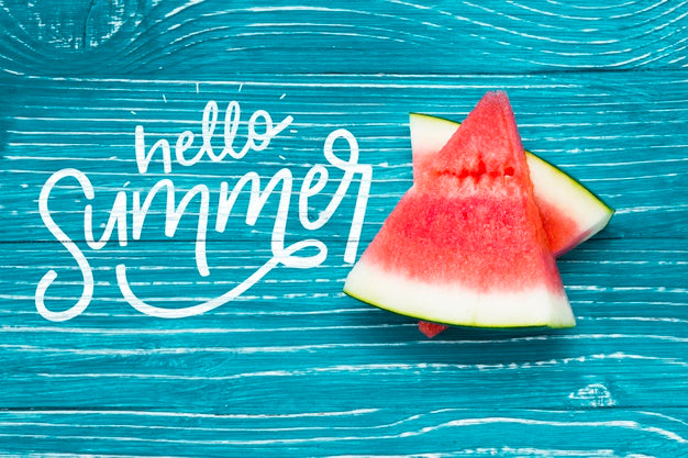 Flat Lay Copyspace Mockup With Summer Fruits Psd