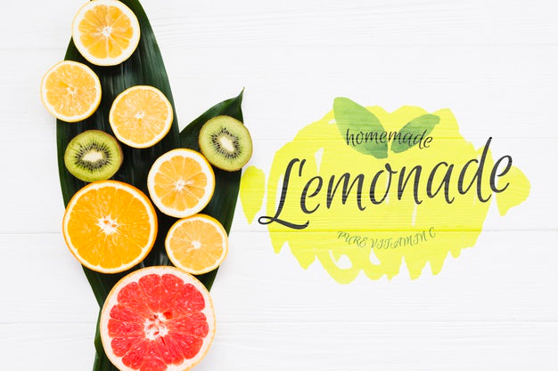 Flat Lay Copyspace Mockup With Summer Fruits Psd