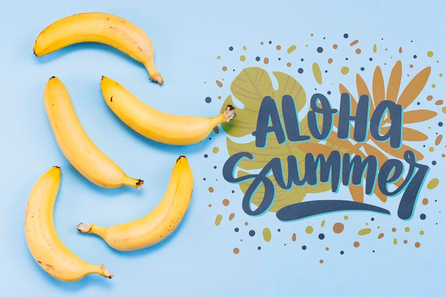 Flat Lay Copyspace Mockup With Summer Fruits Psd