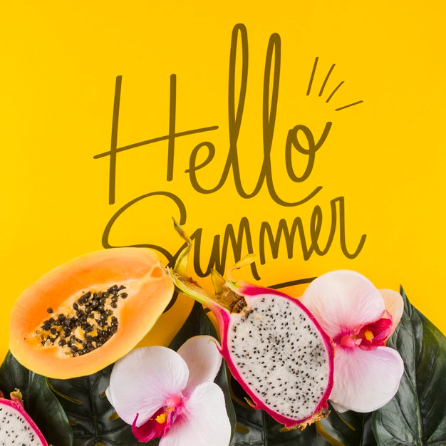 Flat Lay Copyspace Mockup With Tropical Leaves Psd