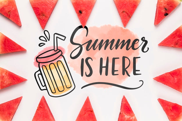 Flat Lay Copyspace Mockup With Watermelons Psd