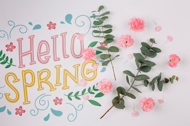 Flat Lay Copyspace With Spring Concept Psd